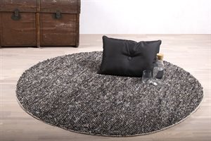 Oxford tæppe - Dark Grey Mix Ø 160 cm. ( rundt tæppe ) - Stærk pris